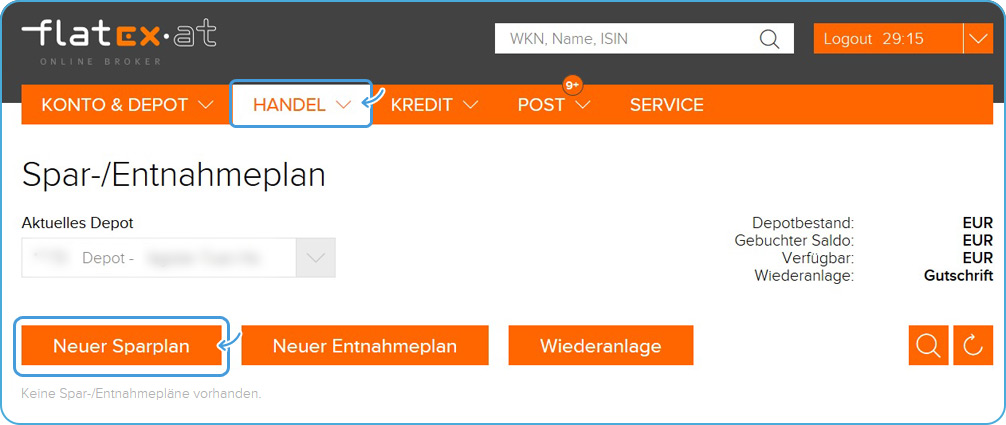 Neuen ETF-Sparplan beim Onlinebroker flatex erstellen